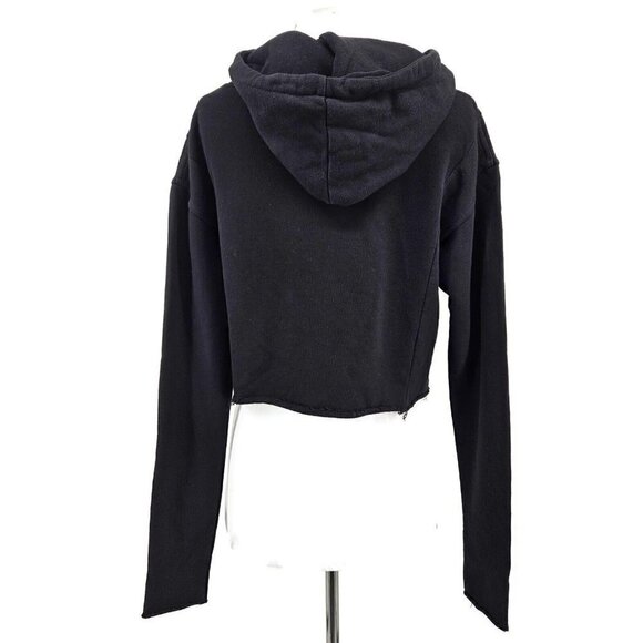 New Stolen Girlfriends Club Crop Hoodie Womens 14/L Black Pullover - Picture 4 of 6